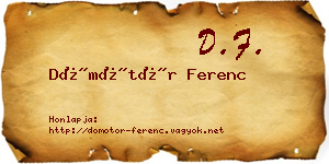 Dömötör Ferenc névjegykártya