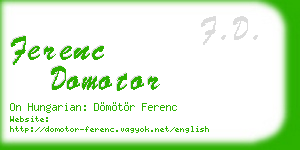 ferenc domotor business card